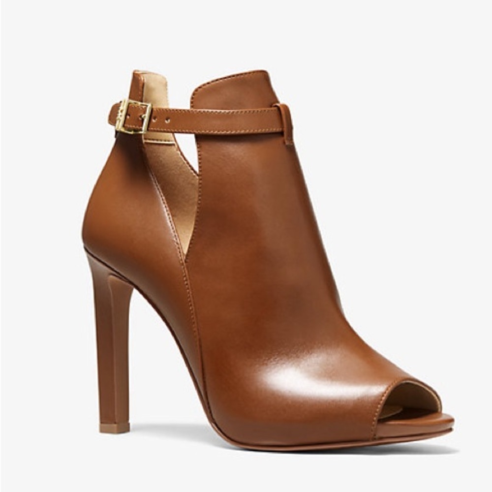 Micheal Kors | Lawson Leather Open-Toe Ankle Boot